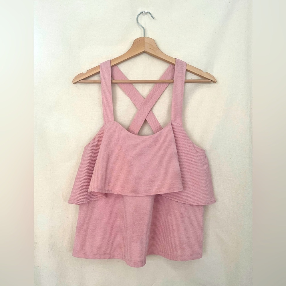 MADEWELL Cross-back Ruffle Top